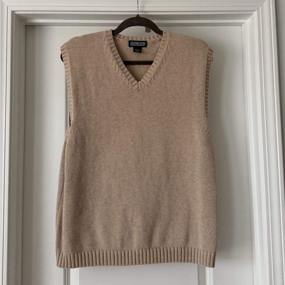 Lands End Tan Cotton Vest
